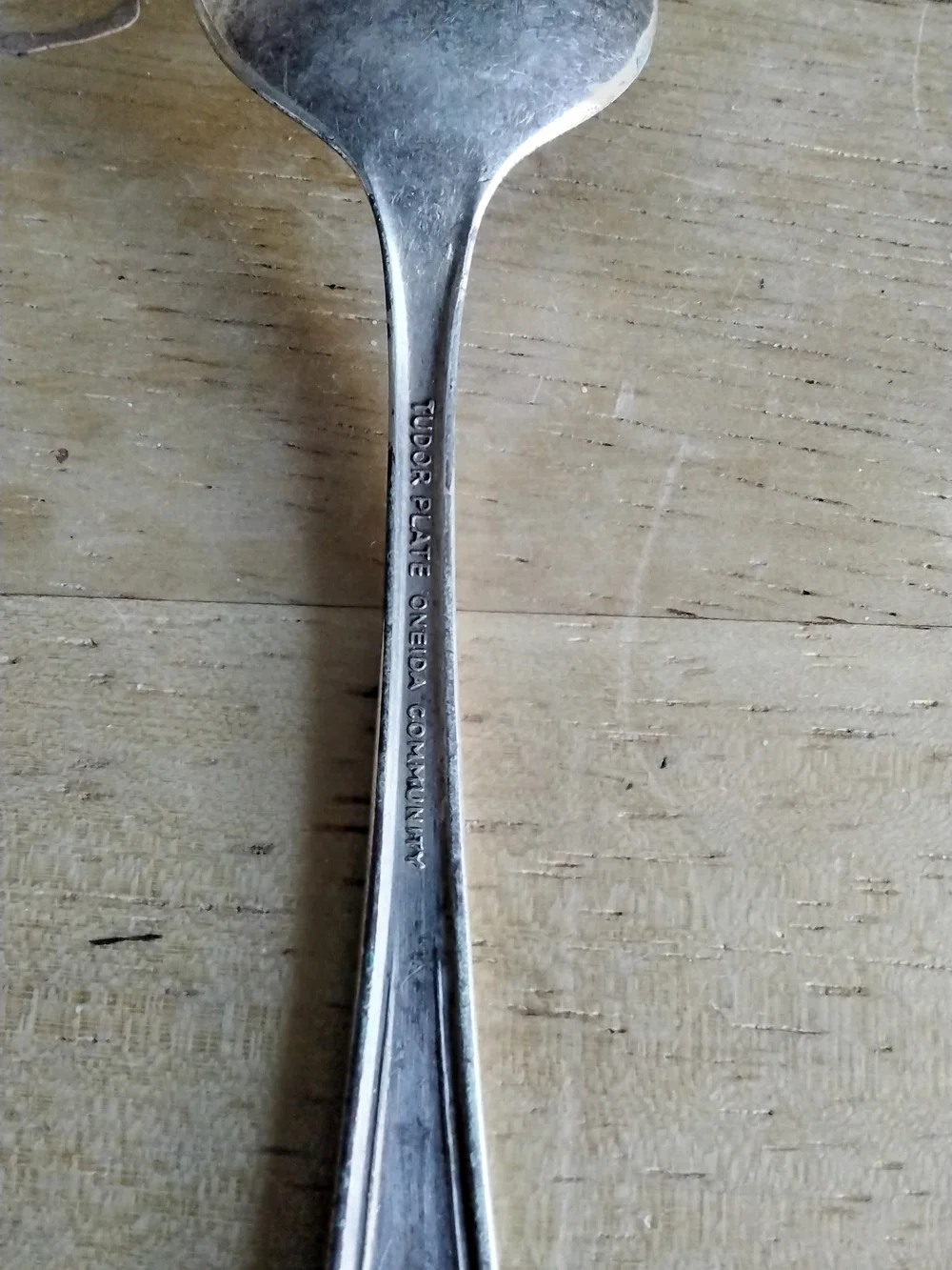 Vintage Silver-Tone Decorative Table Spoon - Silver
